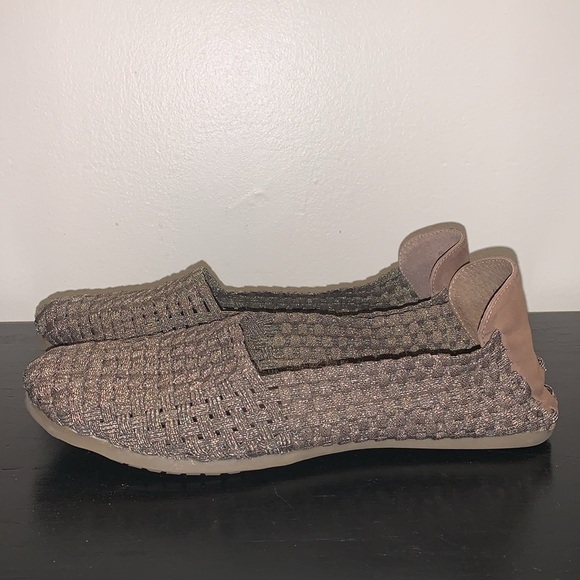 Adam Tucker Flats.  Fabric & Leather Upper.  Leather Sock.  Bronze.  Flats.  10 - Picture 2 of 10